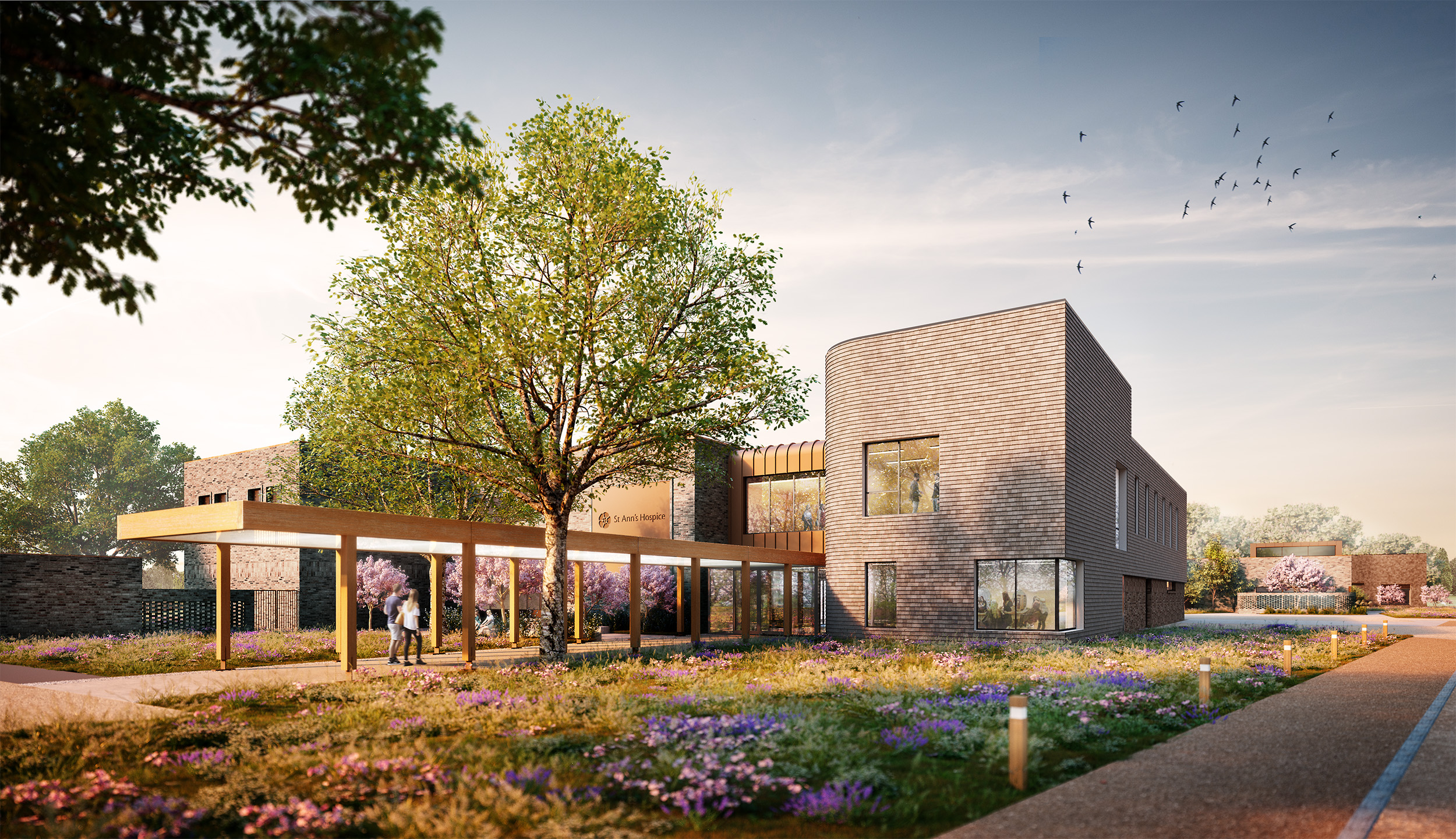 *A computer image of the entrance to the day care centre at the new St Ann's Hospice development.